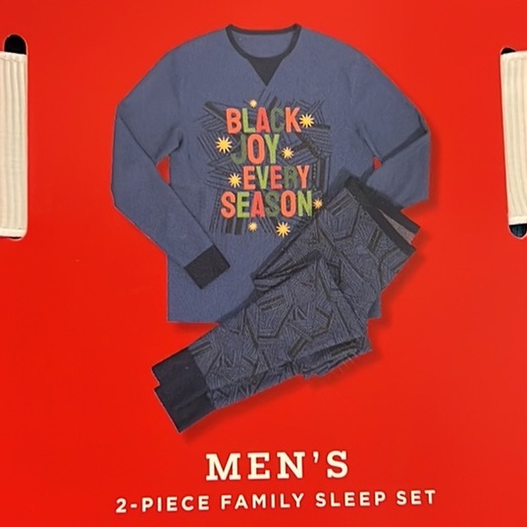 NWT! Wondershop men’s 2 piece family sleep set - Black Joy Every Season - Picture 2 of 6